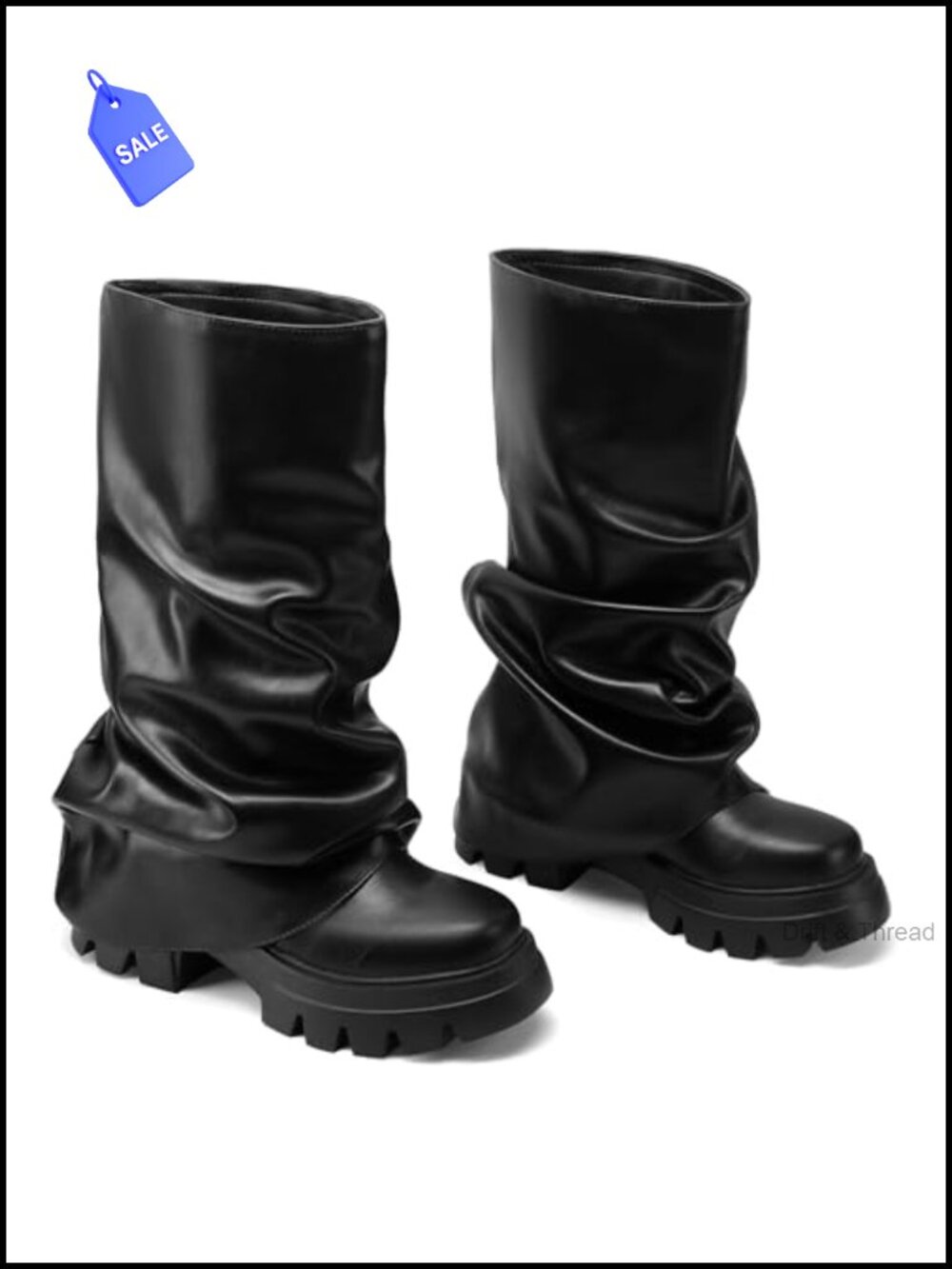 Metallic Silver Platform Boots - Picture 3 of 6